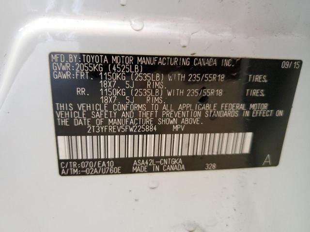 2T3YFREV5FW225884 Toyota Rav4 Limited