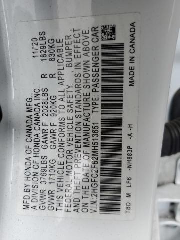 2HGFC2F62MH513651 Honda Civic Lx