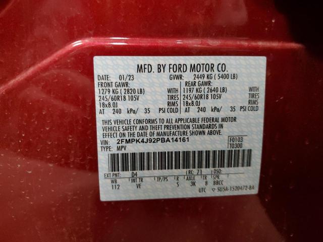 2FMPK4J92PBA14161 2023 FORD EDGE, photo no. 12