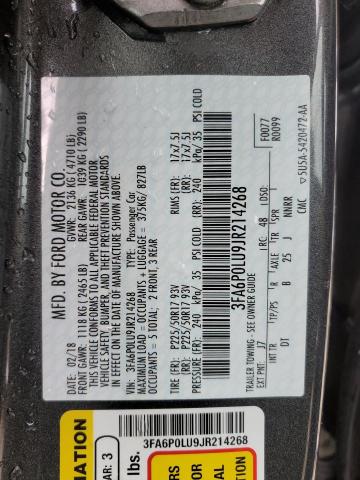 3FA6P0LU9JR214268 2018 FORD FUSION, photo no. 12