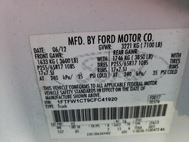1FTFW1CT9CFC41920 2012 Ford F150 Supercrew