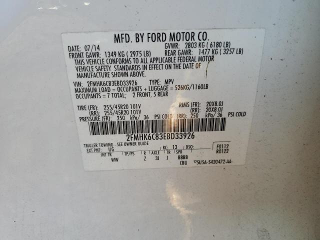 2FMHK6C83EBD33926 Ford FLEX SEL