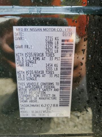 5N1DR2MN4KC620288 Nissan Pathfinder S