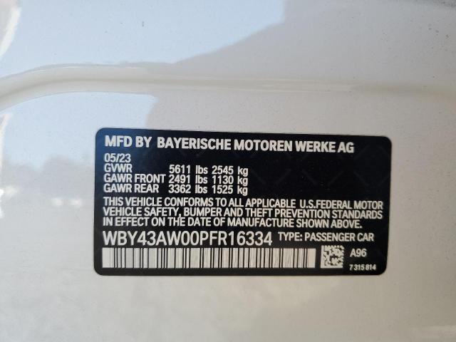 2023 BMW I4 EDRIVE3 WBY43AW00PFR16334