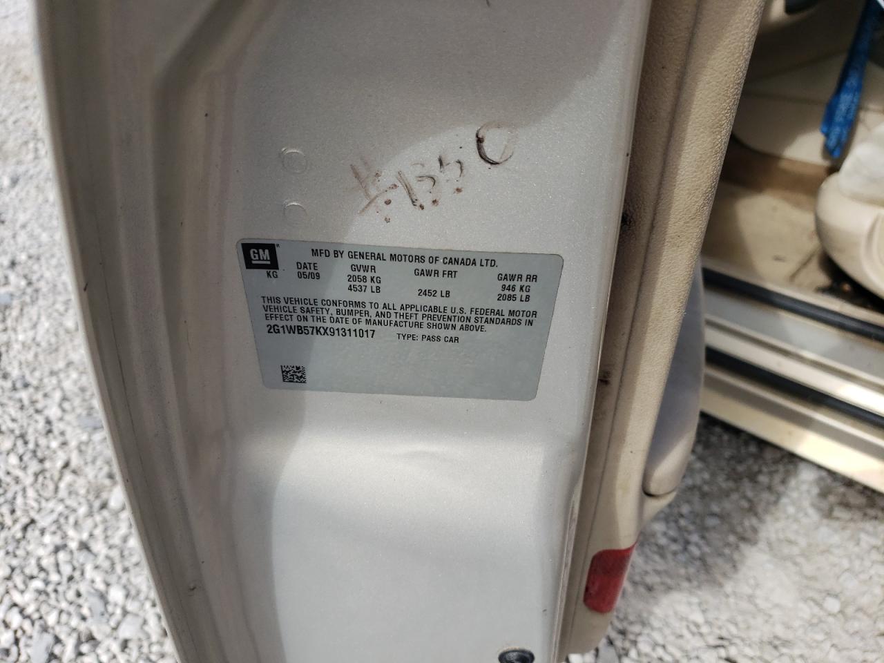 2G1WB57KX91311017 2009 Chevrolet Impala Ls 2G1WB57KX91311017 2009 Chevrolet Impala Ls