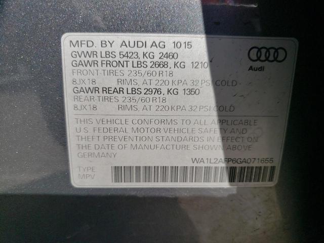 2016 AUDI Q5 PREMIUM - WA1L2AFP6GA071655