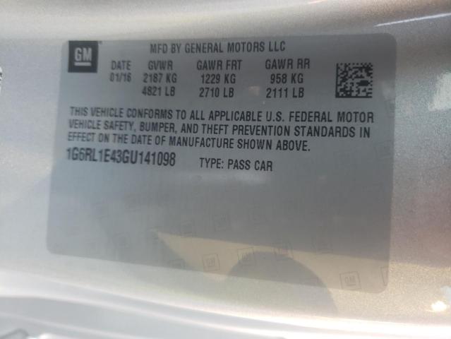 2016 CADILLAC ELR 1G6RL1E43GU141098