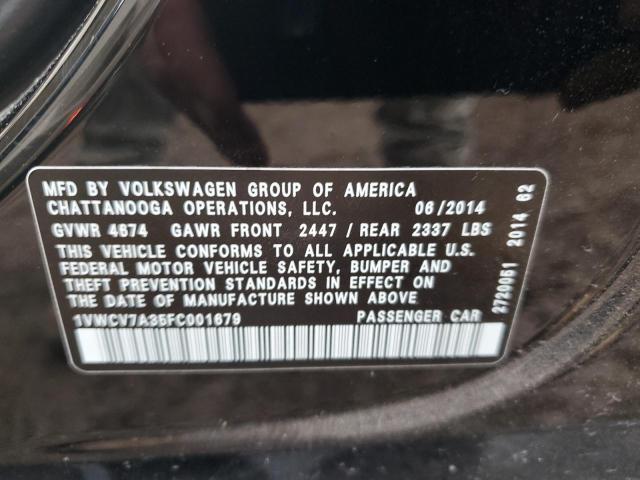 1VWCV7A35FC001679 | 2015 VOLKSWAGEN PASSAT SEL