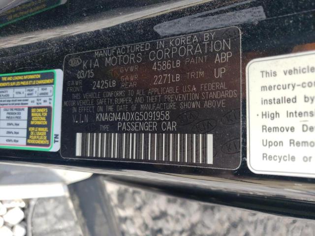 KNAGN4ADXG5091958 2016 Kia Optima Hybrid