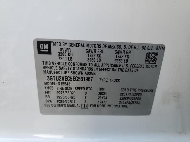 3GTU2VEC5EG531967 GMC Sierra K1500 Slt