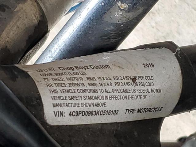 2019 HARLEY-DAVIDSON CUSTOM 4C9PD0983KC516102