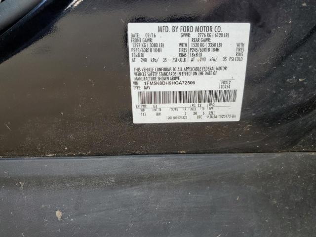 1FM5K8DH9HGA72506 2017 Ford Explorer Xlt