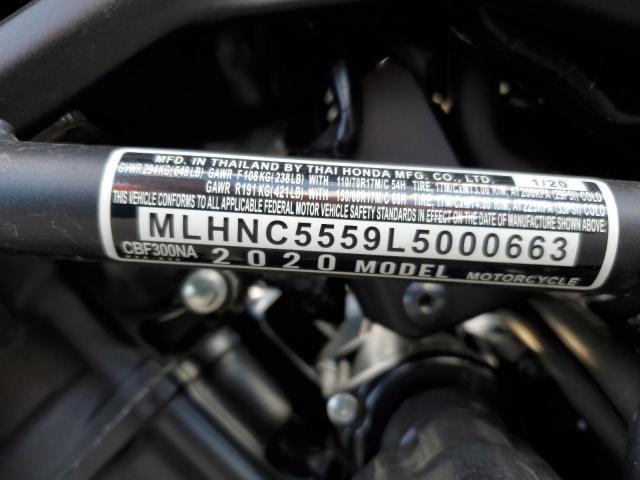 2020 HONDA CBF300 NA MLHNC5559L5000663