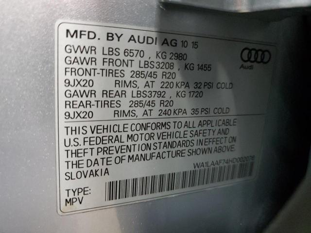 WA1LAAF74HD002076 2017 AUDI Q7, photo no. 13