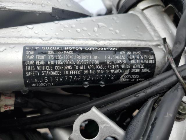 2003 SUZUKI GSF1200 BA JS1GV77A232100112