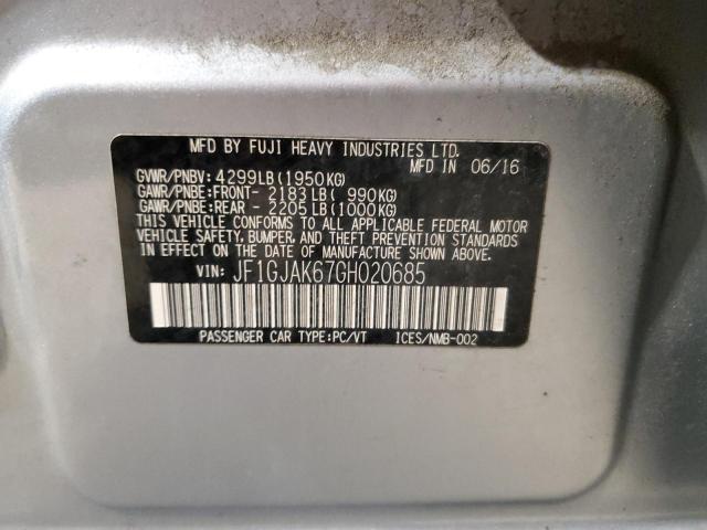 JF1GJAK67GH020685 Subaru Impreza Limited