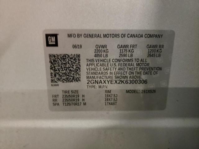 2019 CHEVROLET EQUINOX PR - 2GNAXYEX2K6300306
