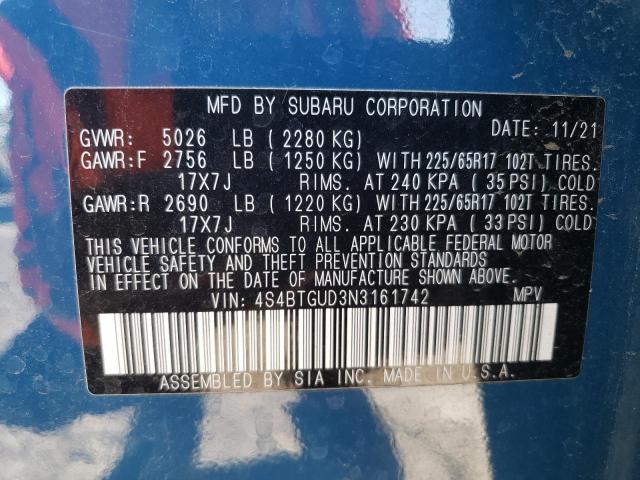 4S4BTGUD3N3161742 Subaru Outback Wilderness