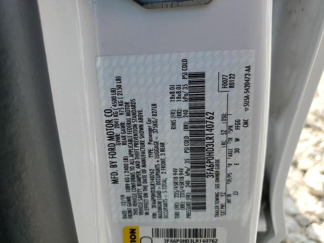 3FA6P0HD3LR140762 Ford FUSION SE