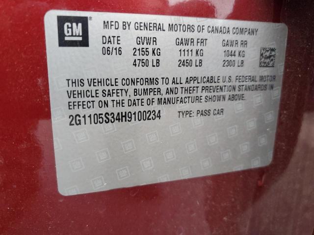2017 CHEVROLET IMPALA 1LT - 2G1105S34H9100234