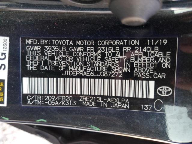 2020 TOYOTA COROLLA LE - JTDEPRAE6LJ087272