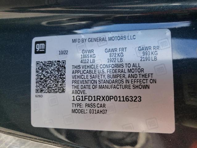 1G1FD1RX0P0116323 | 2023 CHEVROLET CAMARO LT