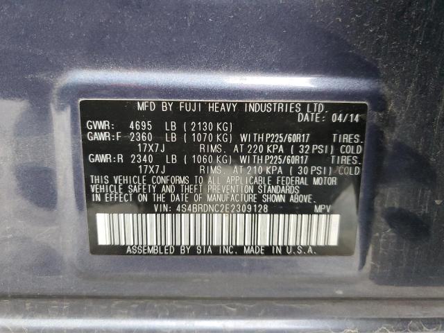 4S4BRDNC2E2309128 Subaru Outback 3.6r Limited