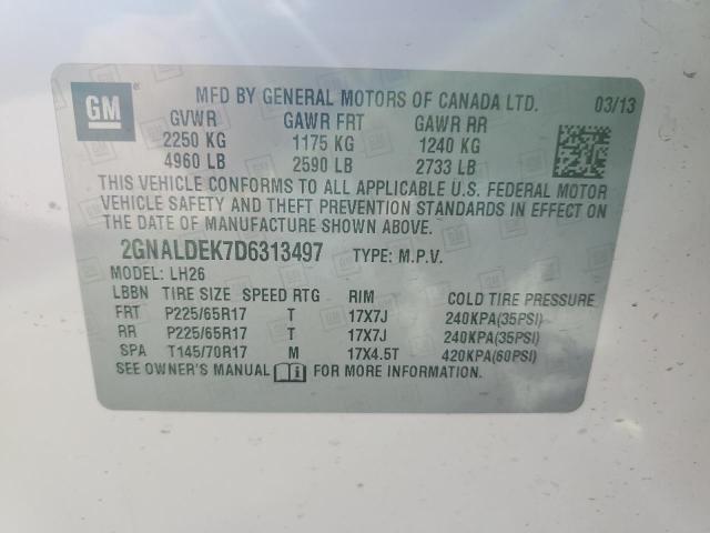 2GNALDEK7D6313497 2013 Chevrolet Equinox Lt