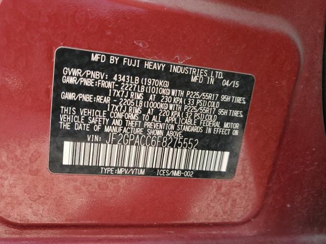 JF2GPACC6F8275552 Subaru Xv Crosstrek 2.0 Premium