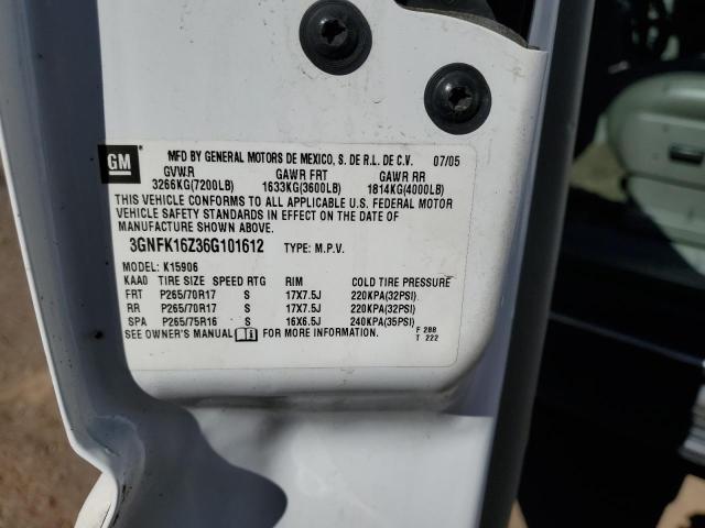 3GNFK16Z36G101612 2006 Chevrolet Suburban K1500