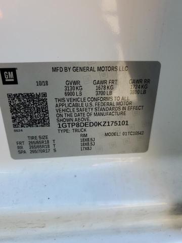 1GTP8DED0KZ175101 GMC Sierra C1500 Slt