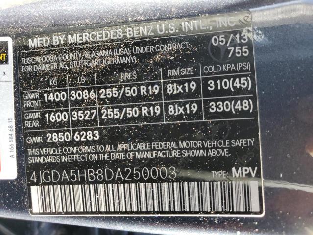 VIN 4JGDA5HB8DA250003 2013 Mercedes-Benz ML-Class, ... no.14