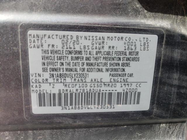 3N1AB8DV6LY230531 | 2020 NISSAN SENTRA