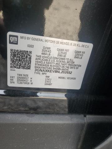 3GNAXKEV8NL202652 Chevrolet EQUINOX LT