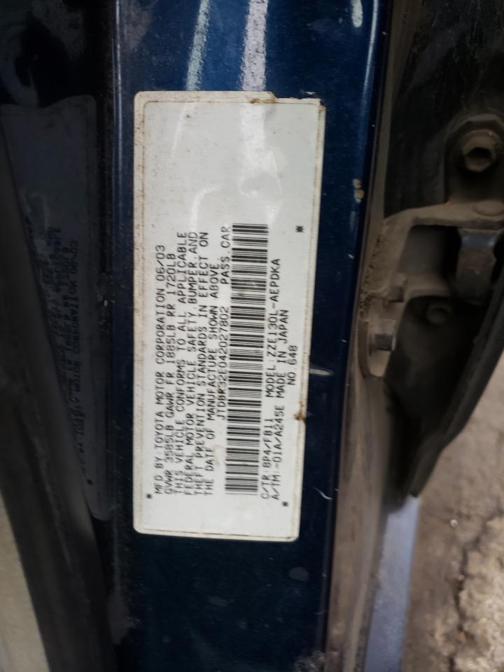 JTDBR32E042027802 2004 Toyota Corolla Ce