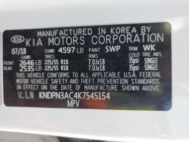 KNDPN3AC4K7545154 KIA Sportage Ex