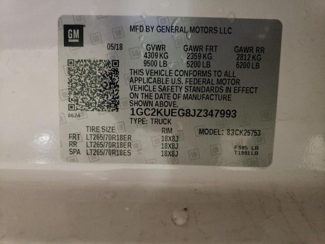2018 CHEVROLET SILVERADO - 1GC2KUEG8JZ347993