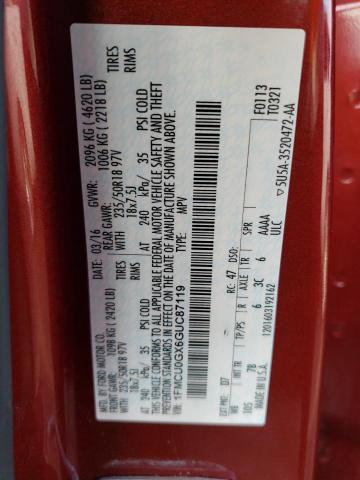 2016 FORD ESCAPE SE - 1FMCU0GX6GUC87119