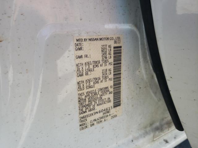 VIN 1N6ED1EK3PN604615 2023 Nissan Frontier, S no.12