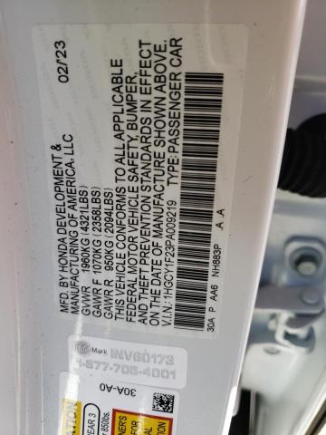 1HGCY1F23PA009219 2023 Honda Accord Lx