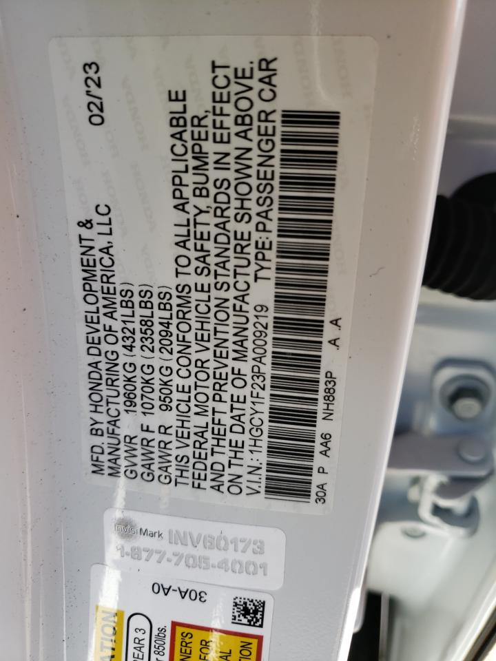 1HGCY1F23PA009219 2023 Honda Accord Lx 1HGCY1F23PA009219 2023 Honda Accord Lx