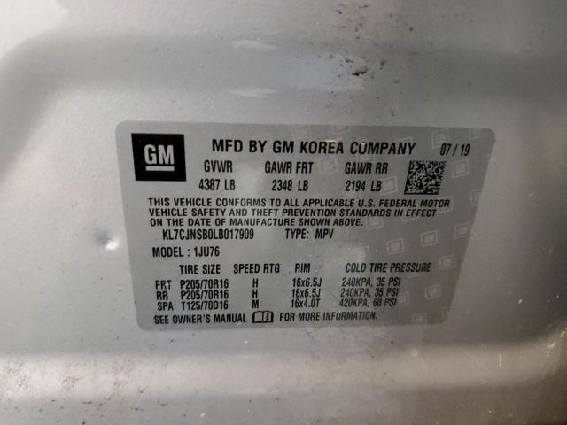 KL7CJNSB0LB017909 Chevrolet TRAX LS