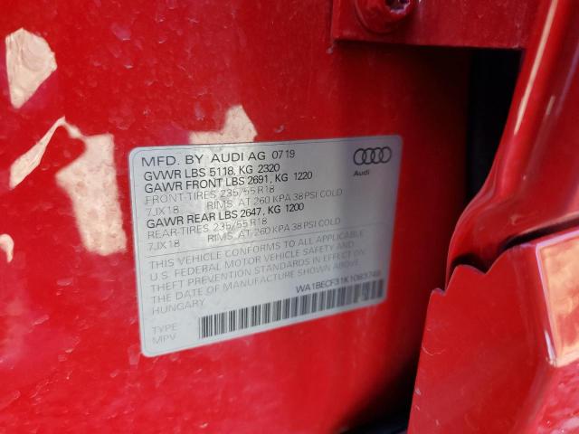 WA1BECF31K1083748 Audi Q3 PREMIUM 10