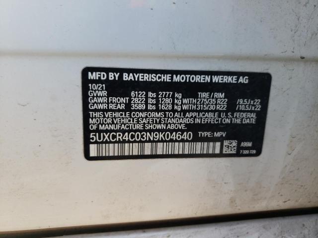 5UXCR4C03N9K04640 BMW X5 Sdrive 40i