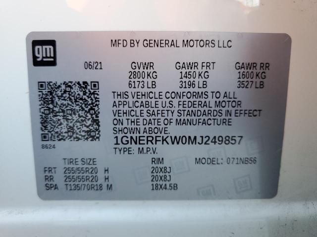 2021 CHEVROLET TRAVERSE L - 1GNERFKW0MJ249857