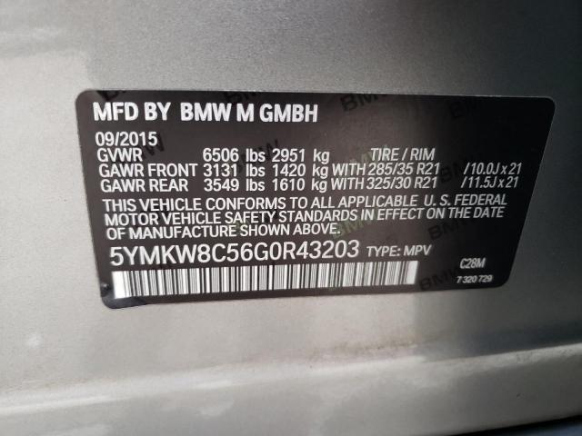 VIN 5YMKW8C56G0R43203 2016 BMW X6, M no.13