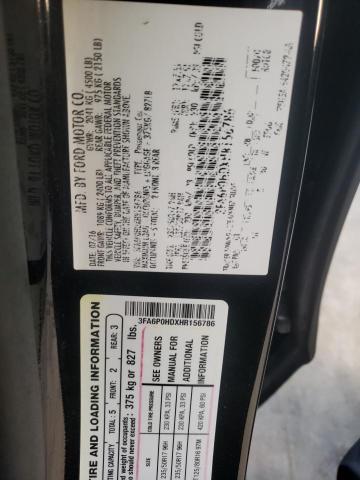 3FA6P0HDXHR156786 2017 FORD FUSION, photo no. 12