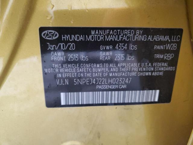 2020 Hyundai Sonata Sel Plus VIN: 5NPEJ4J22LH023247 Lot: 74322173