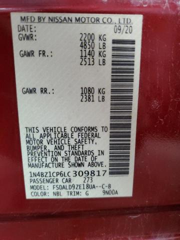 1N4BZ1CP6LC309817 Nissan Leaf Sv Plus