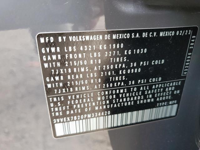 3VVEX7B20PM334420 Volkswagen Taos SE  14